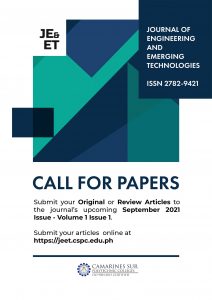 Journal of Engineering and Emerging Technologies (JEET) September 2021 Issue - Volume 1 Issue 1